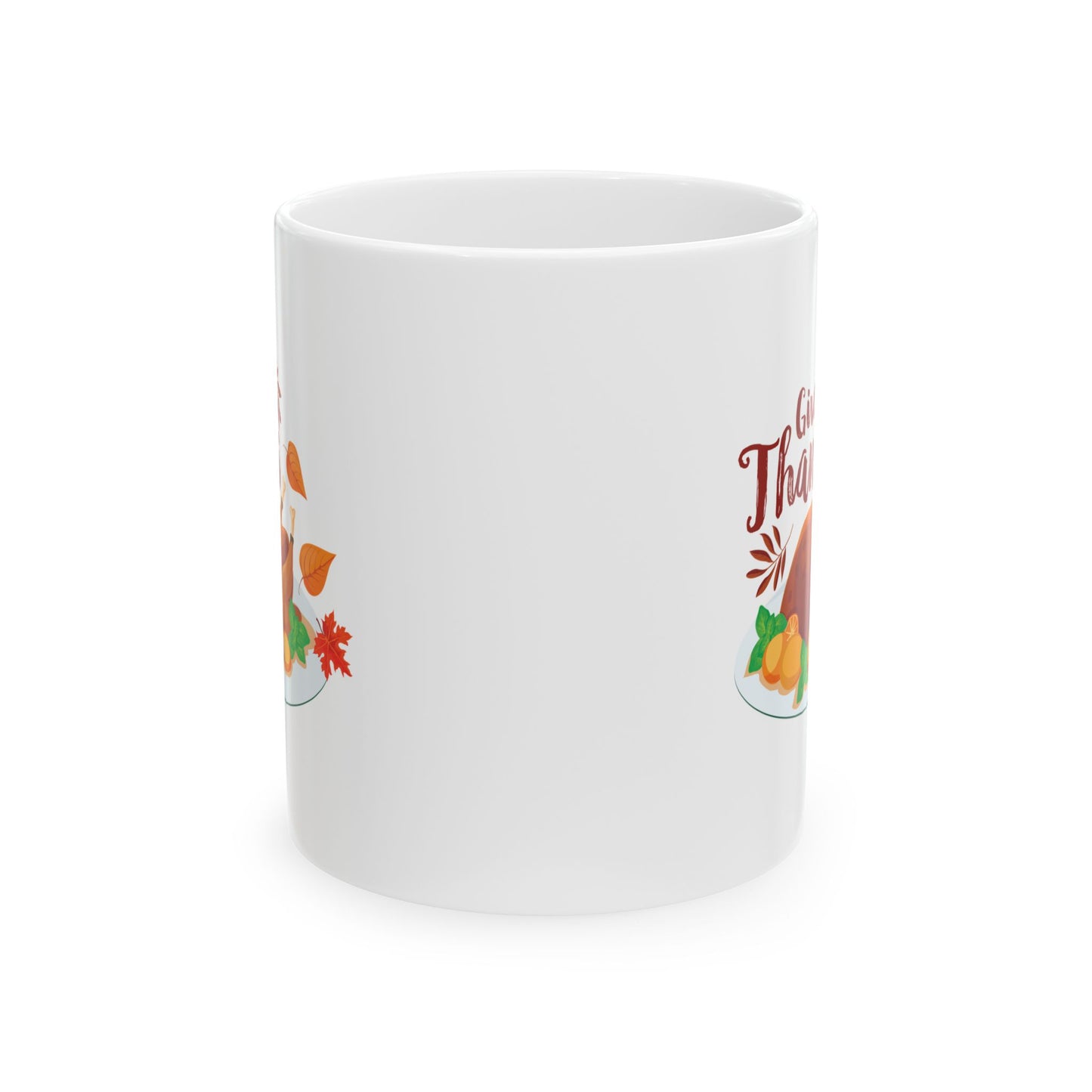White Ceramic Mug - 11oz & 15oz -Give Thanks