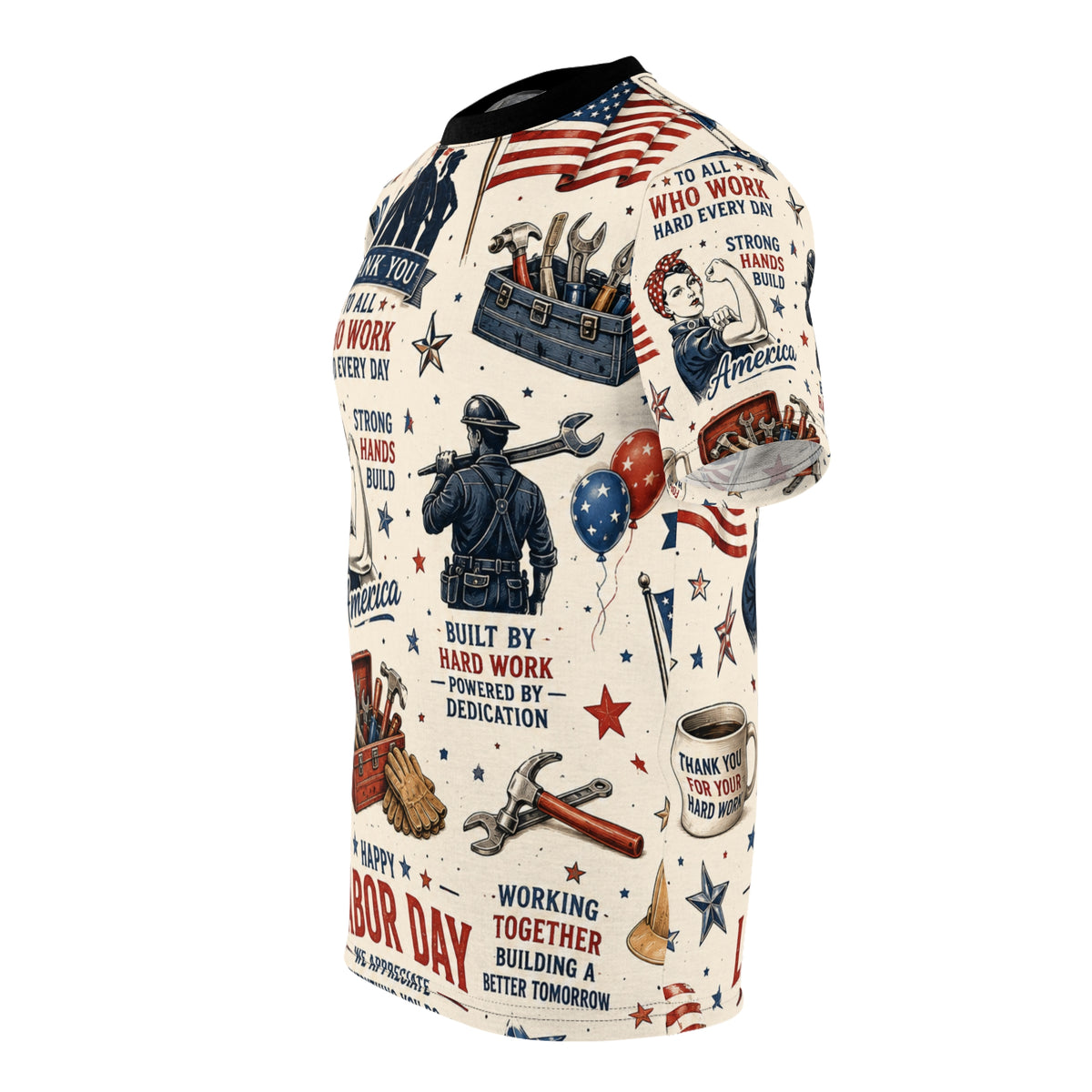 Labor Day Vintage Patriotic Tribute Tee | All Who Work Americana