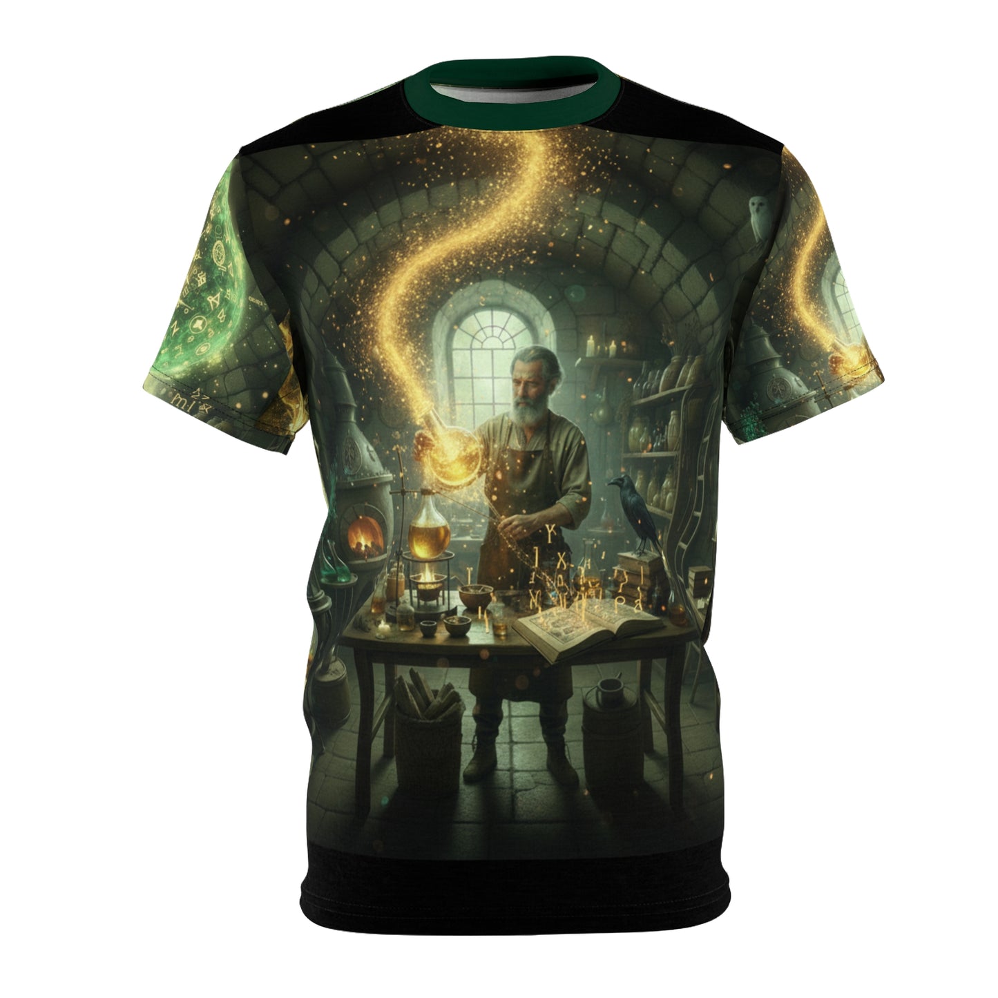 The Ancient Alchemist Turning Lead into Gold Tee | Alchemy AOP Shirt