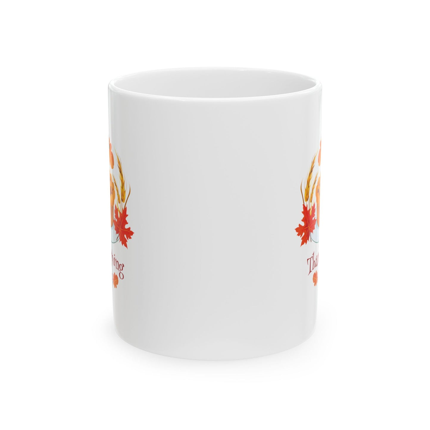 White Ceramic Mug - 11oz & 15oz -Thanksgiving Day