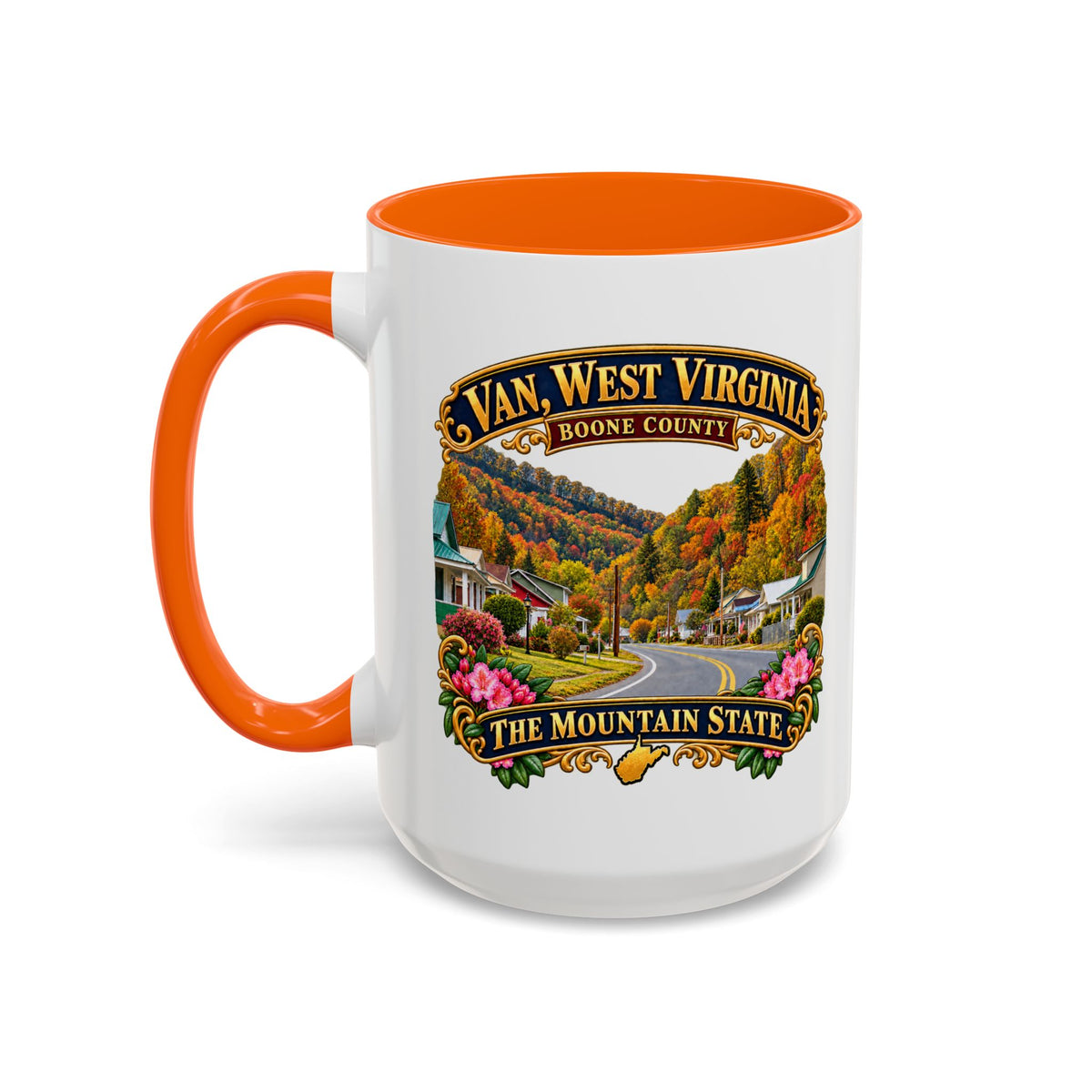 Accent Coffee Mug (11, 15oz) - Van, West Virginia - Boone County - The Mountain State - 3D Transparent