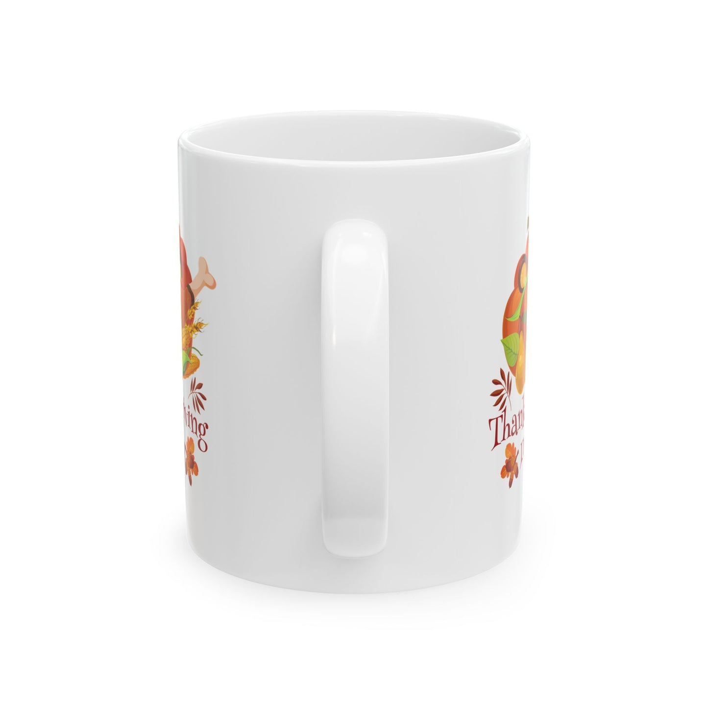 White Ceramic Mug - 11oz & 15oz -Thanksgiving Day - Turkey