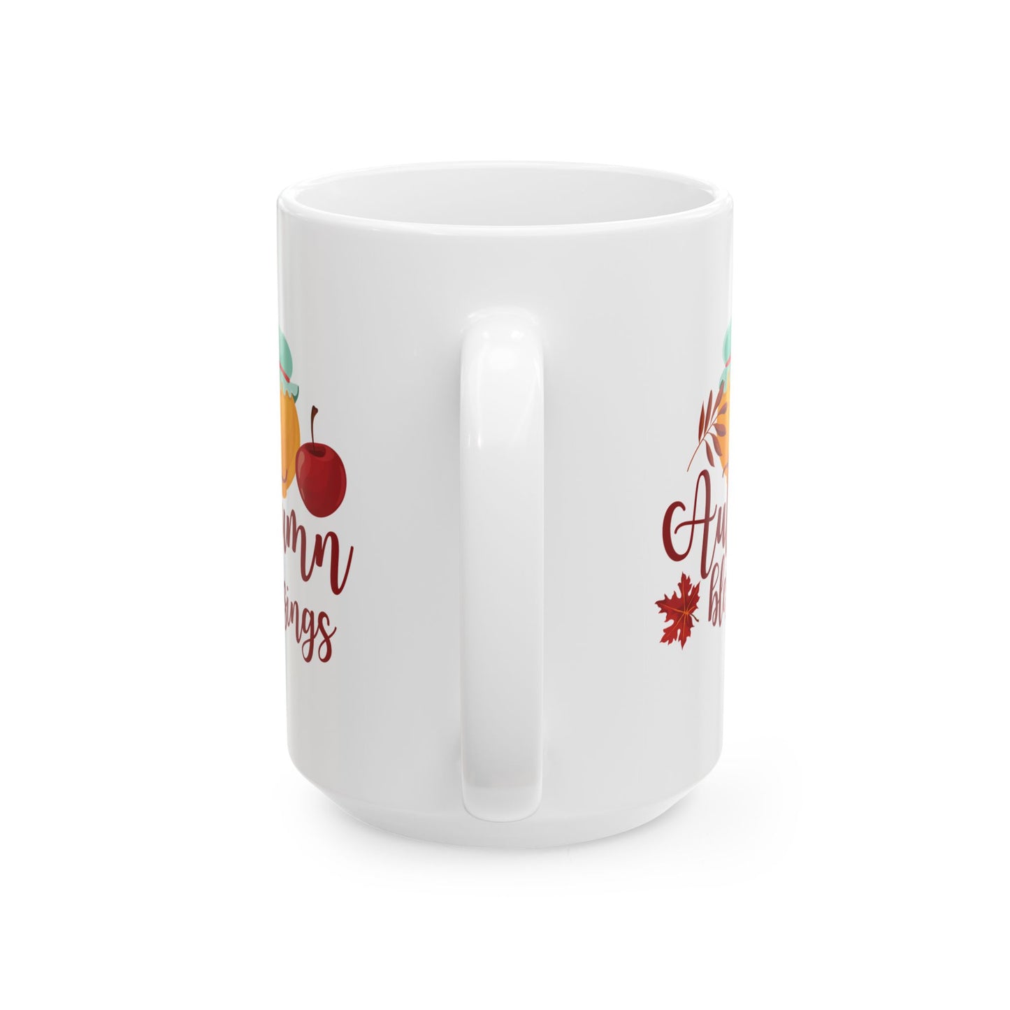 White Ceramic Mug - 11oz & 15oz - Autumn Blessings