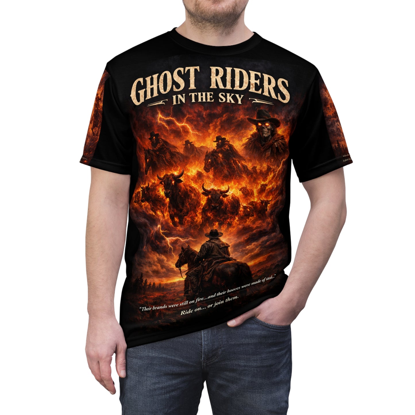 Ghost Riders in the Sky Tribute All-Over Print Tee — “Change Your Ways”