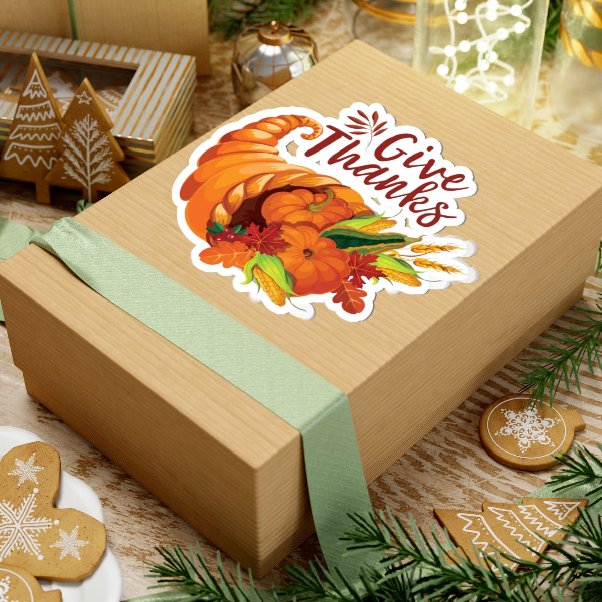 Kiss-Cut Stickers - Thanksgiving - Give Thanks