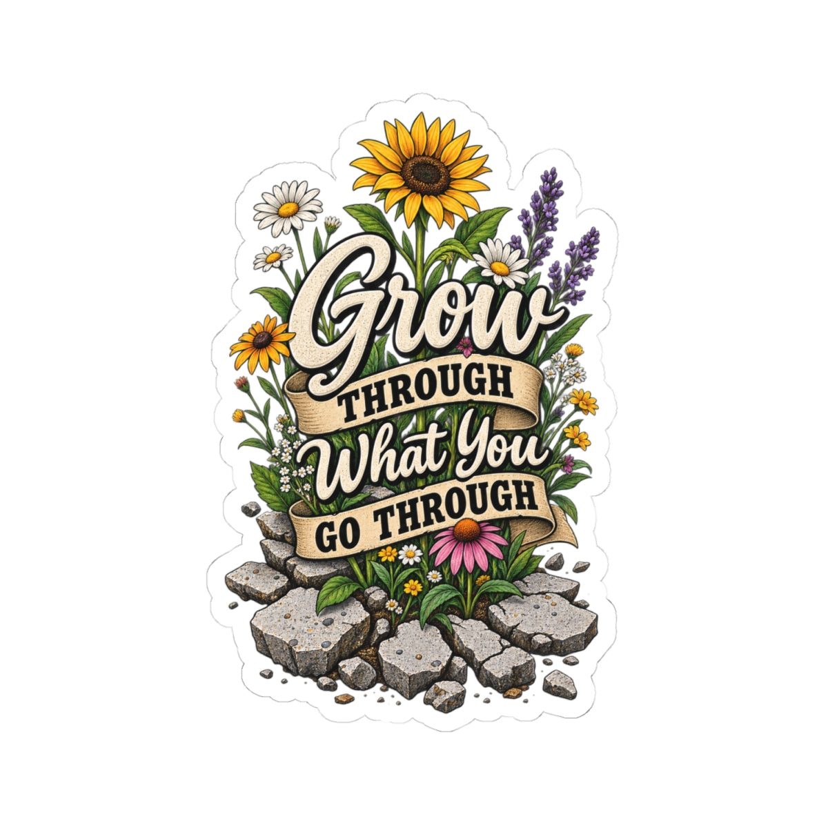 Kiss-Cut Stickers - Grow Through What You Go Through