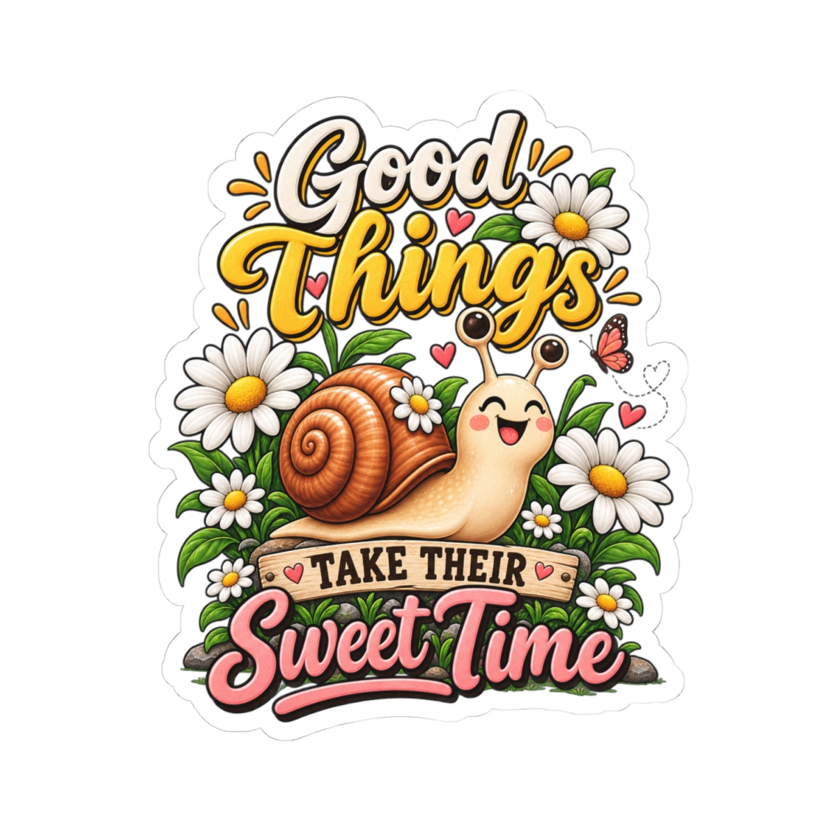 Kiss-Cut Stickers - Good Things, Sweet Time Snail