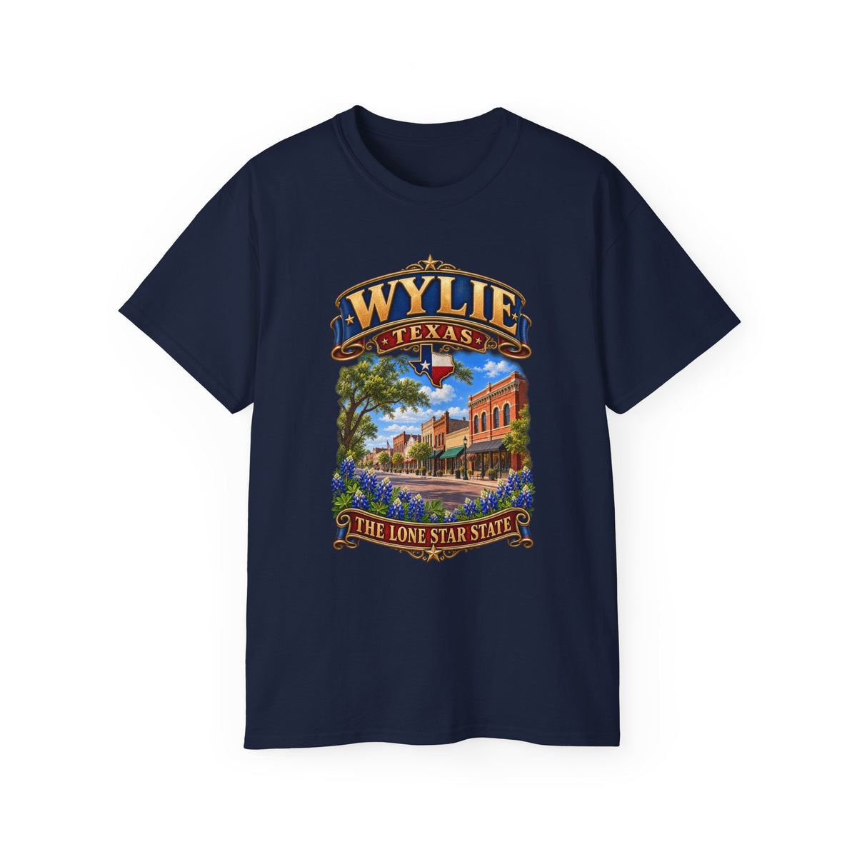 Unisex Ultra Cotton Tee - Wylie, Texas - Lone Star State with City Scene