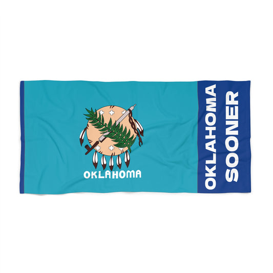 Beach Towel - Oklahoma State Flag Patriotic Summer Poolside Towel