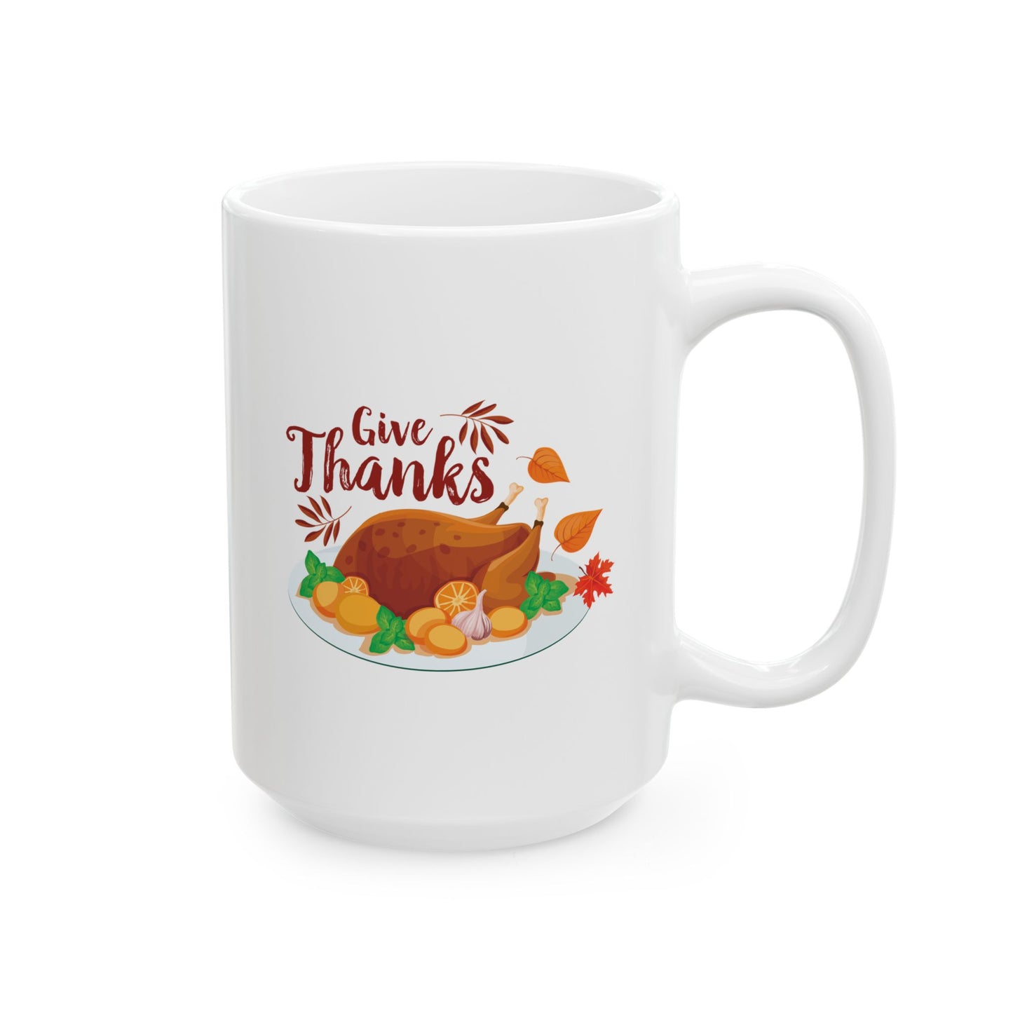 White Ceramic Mug - 11oz & 15oz -Give Thanks