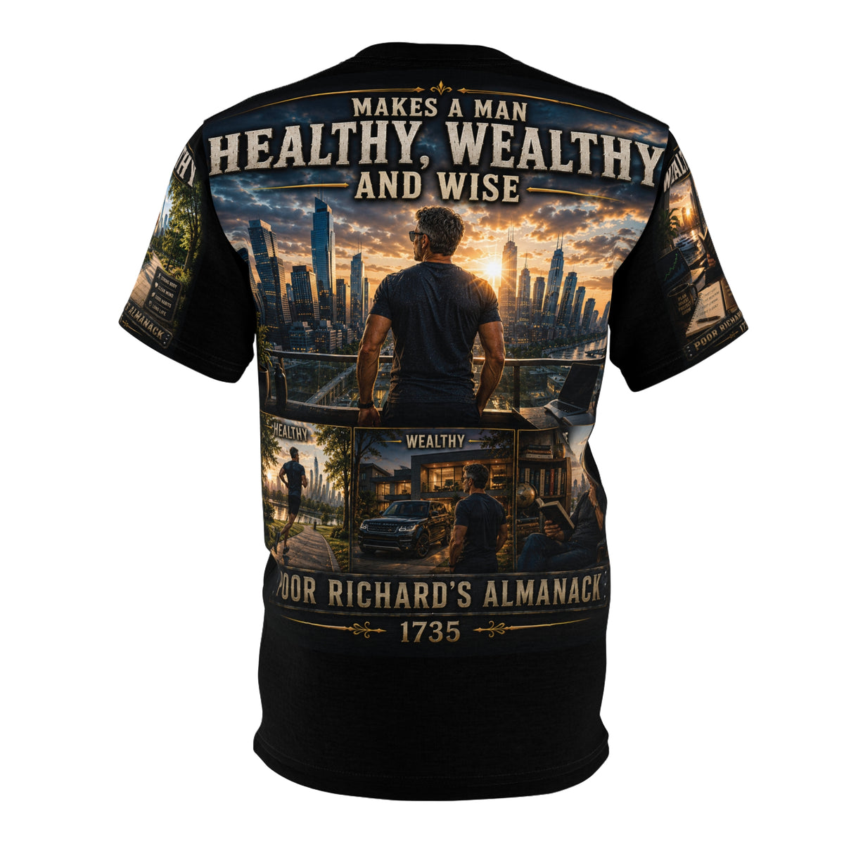 Benjamin Franklin "Early to Bed, Early to Rise" - Modern Version Tribute Tee