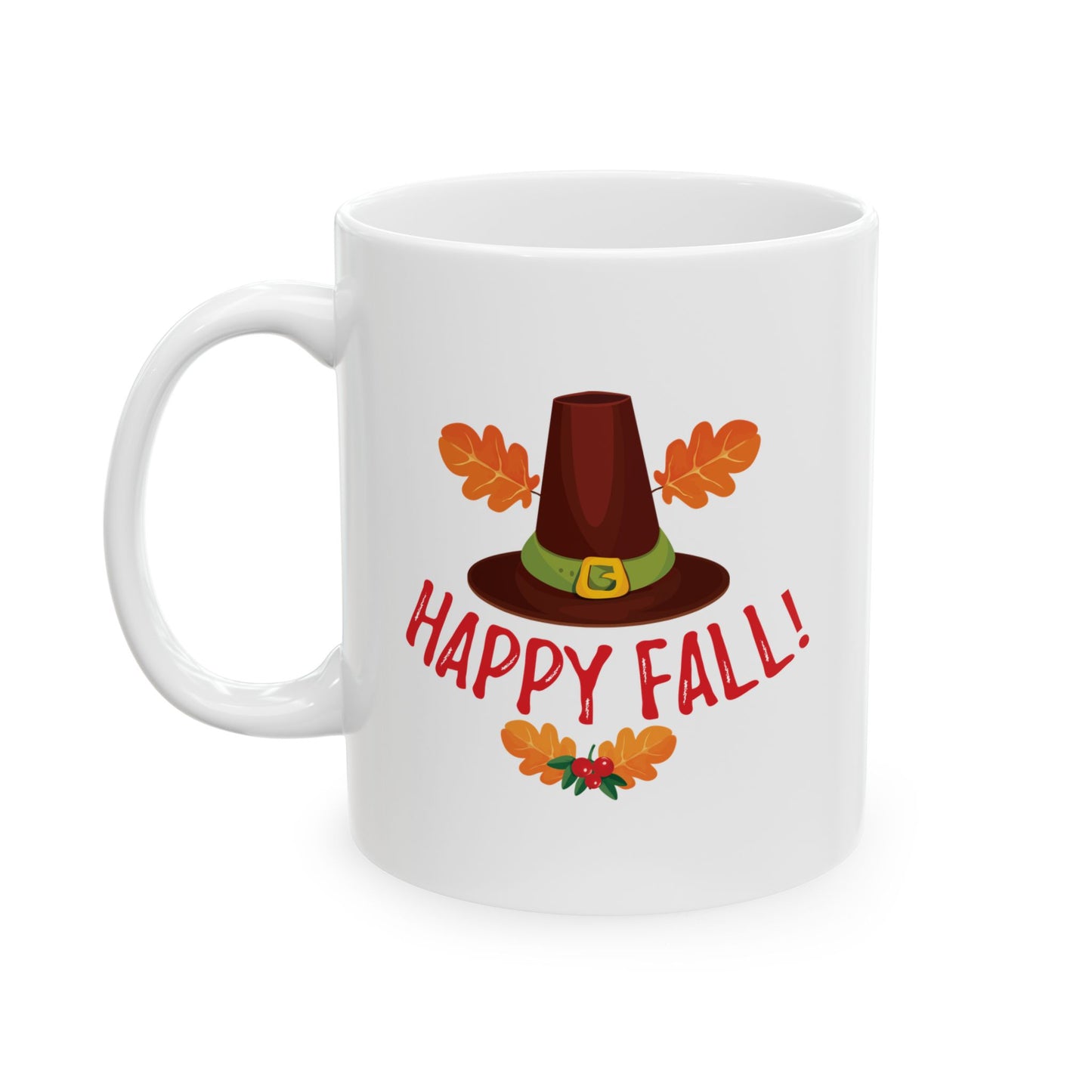 White Ceramic Mug - 11oz & 15oz -Happy Fall