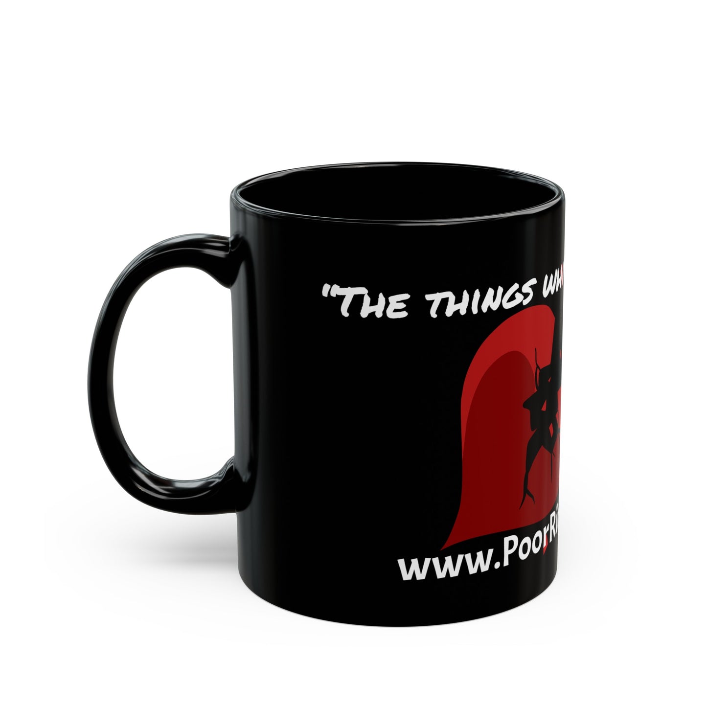 Black Mug 15oz - “The things which hurt, instruct.” Quote by Ben Franklins - Poor Richards Place - www.poorrichardsplace.com