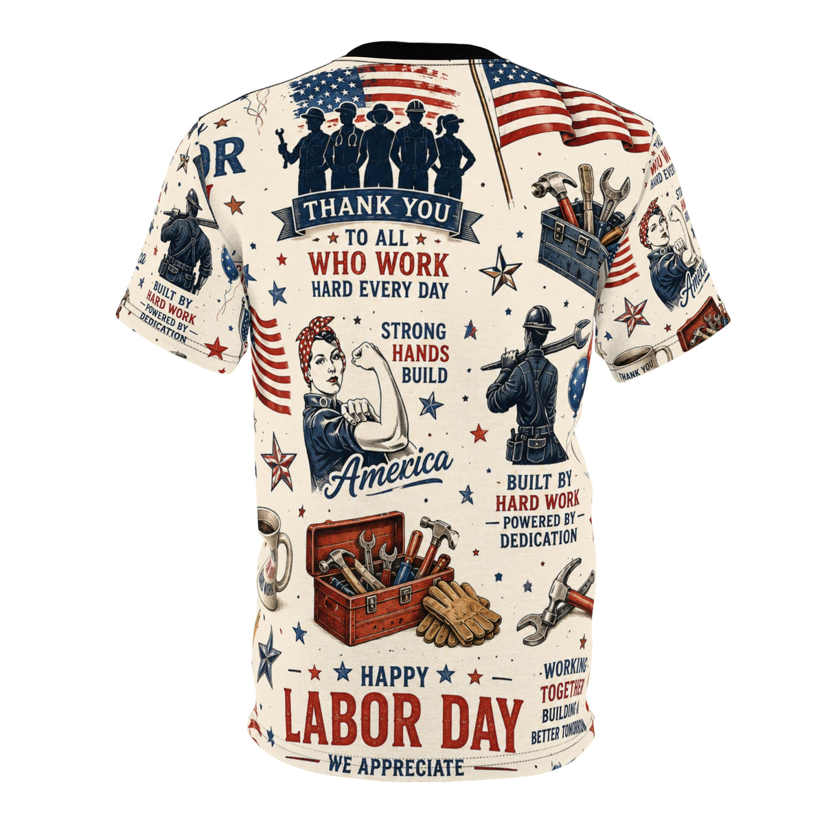 Labor Day Vintage Patriotic Tribute Tee | All Who Work Americana