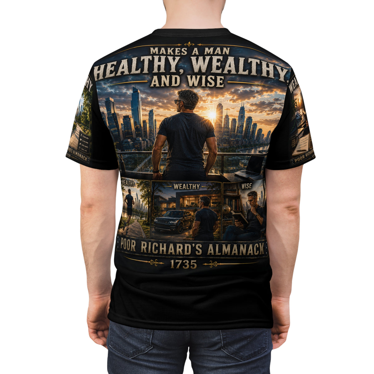 Benjamin Franklin "Early to Bed, Early to Rise" - Modern Version Tribute Tee