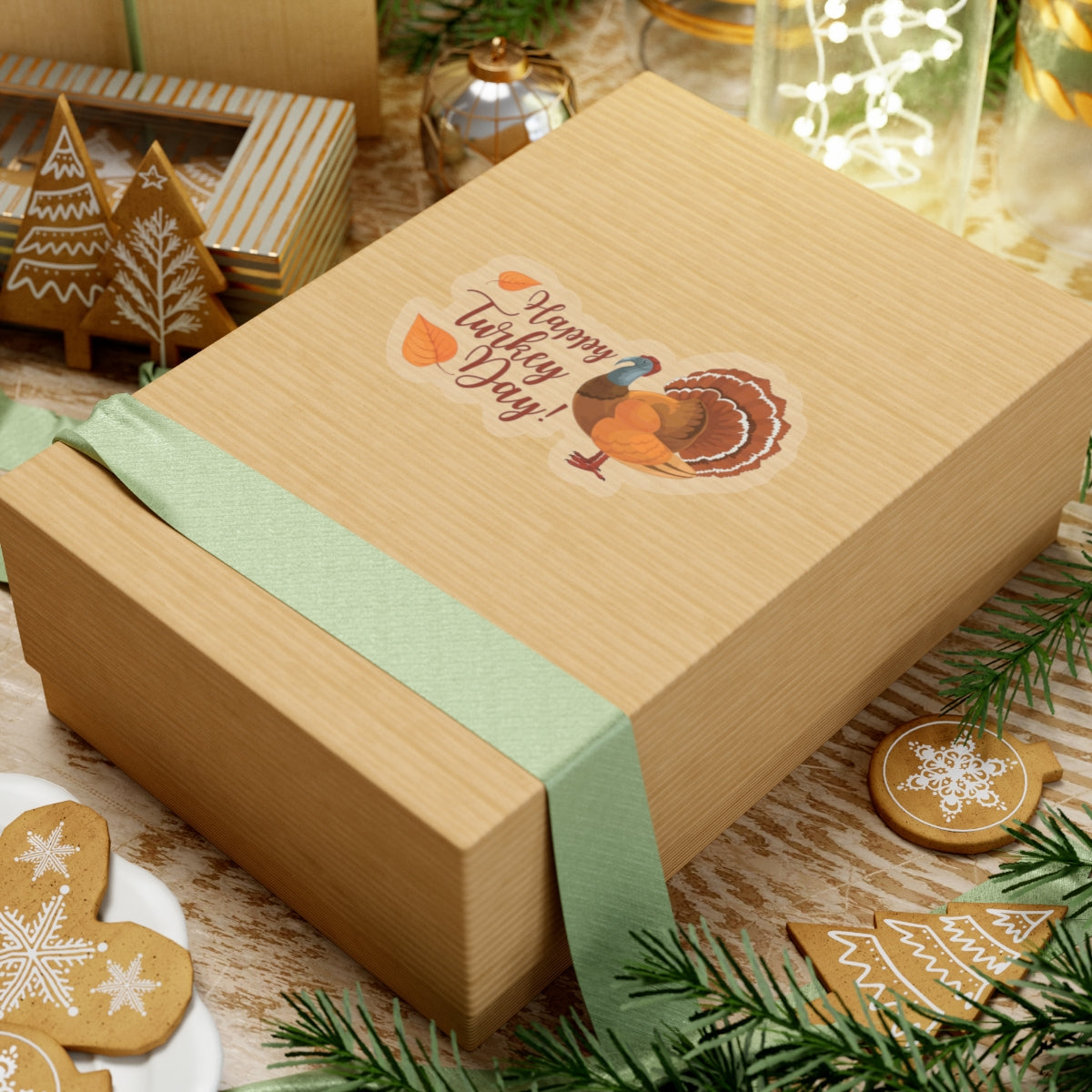 Kiss-Cut Stickers - Happy Turkey Day - Thanksgiving