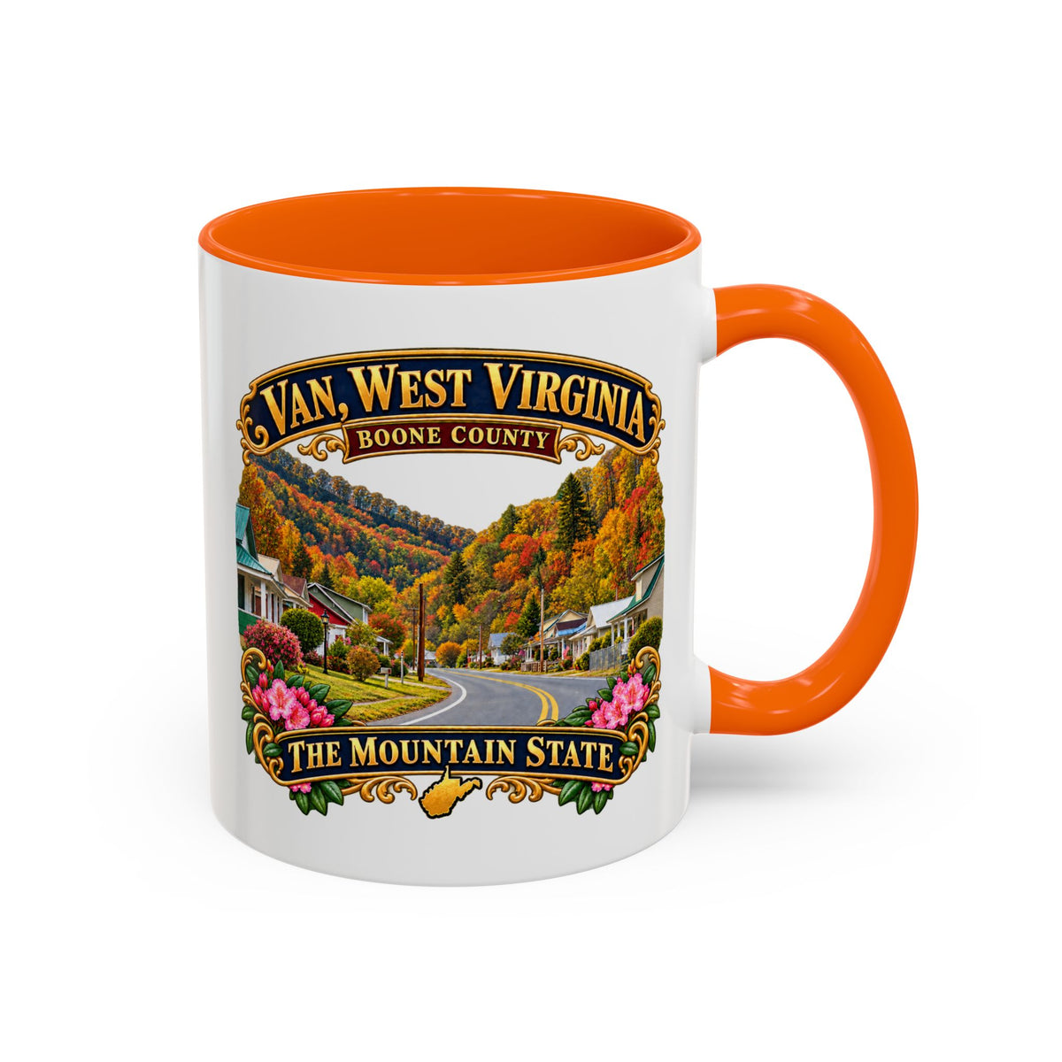 Accent Coffee Mug (11, 15oz) - Van, West Virginia - Boone County - The Mountain State - 3D Transparent