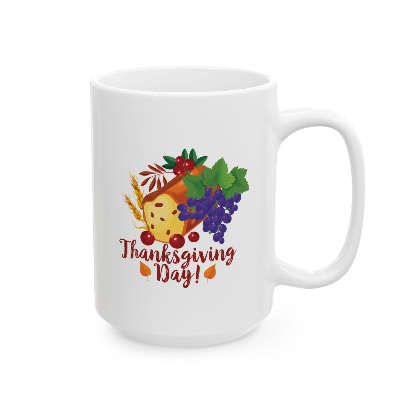 White Ceramic Mug - 11oz & 15oz -Thanksgiving Day - Bread