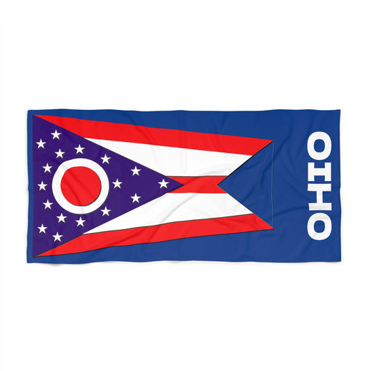 Ohio State Flag Beach Towel - Patriotic Poolside Towel, Ohian Gift, Summer Accessories, Beach Lover Gift, Fourth of July Towel