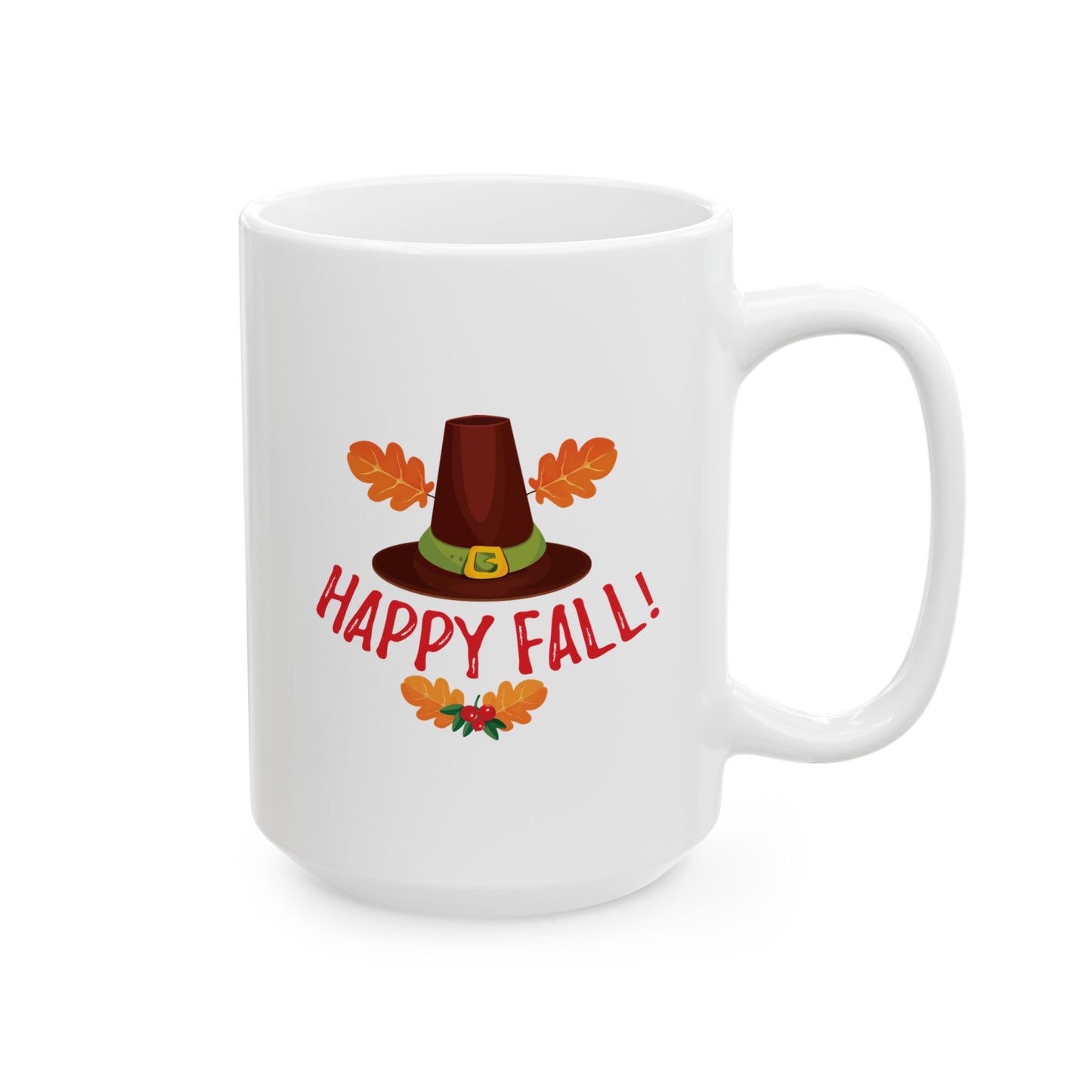 White Ceramic Mug - 11oz & 15oz -Happy Fall