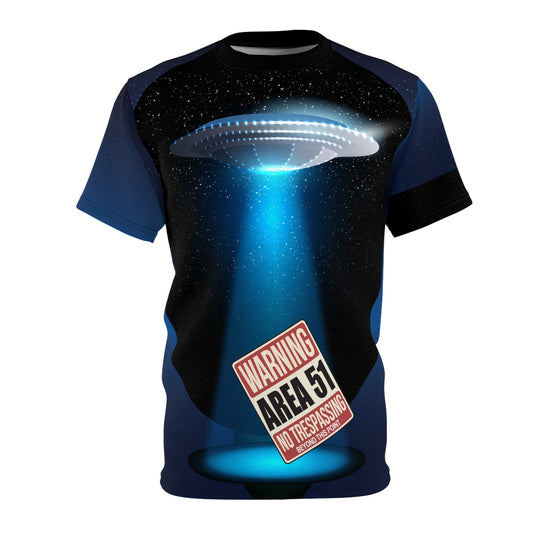 Area 51 Aliens Abducting Tee — All-Over Print Graphic T-Shirt