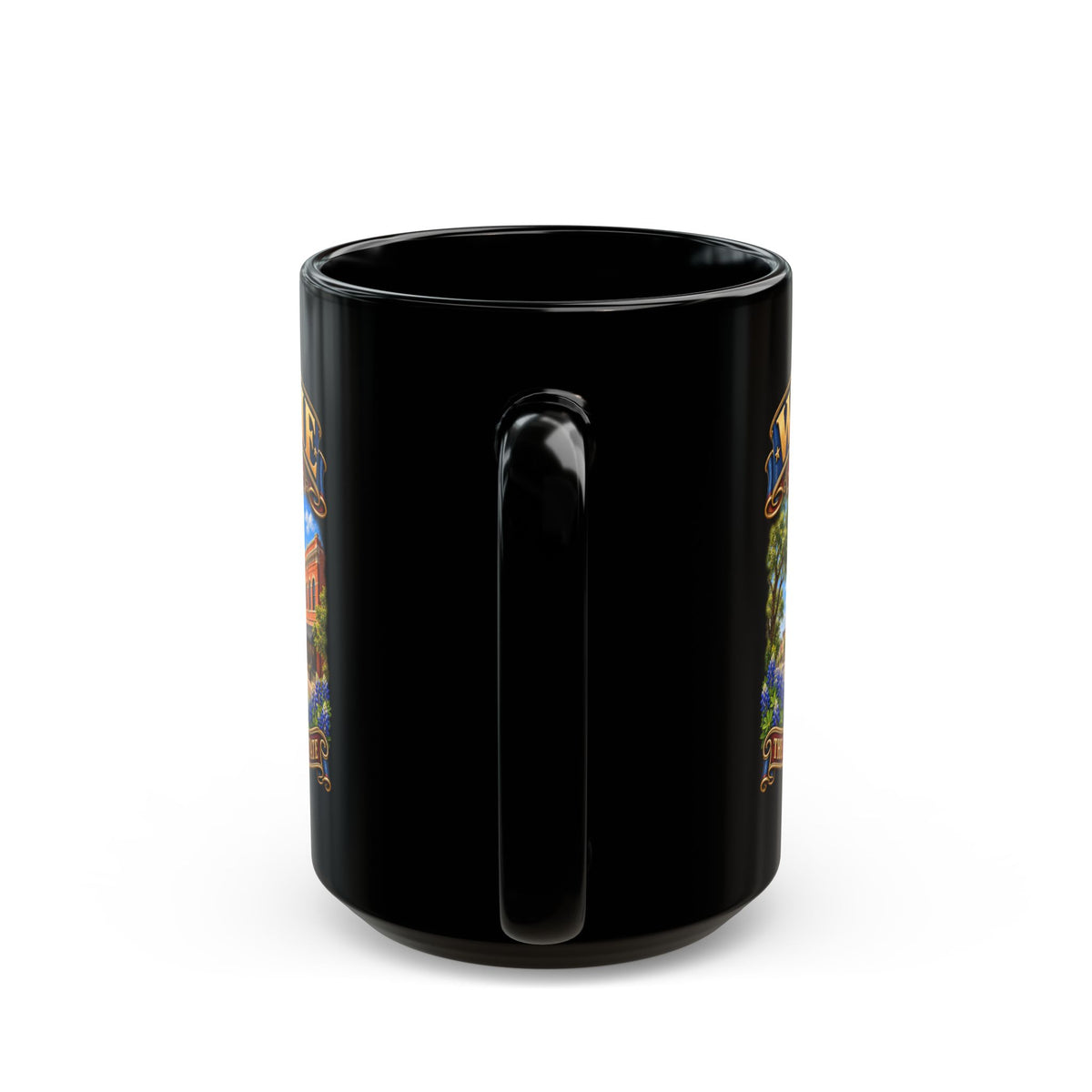 Black Mug  (15oz) - Wylie, Texas - Lone Star State with City Scene