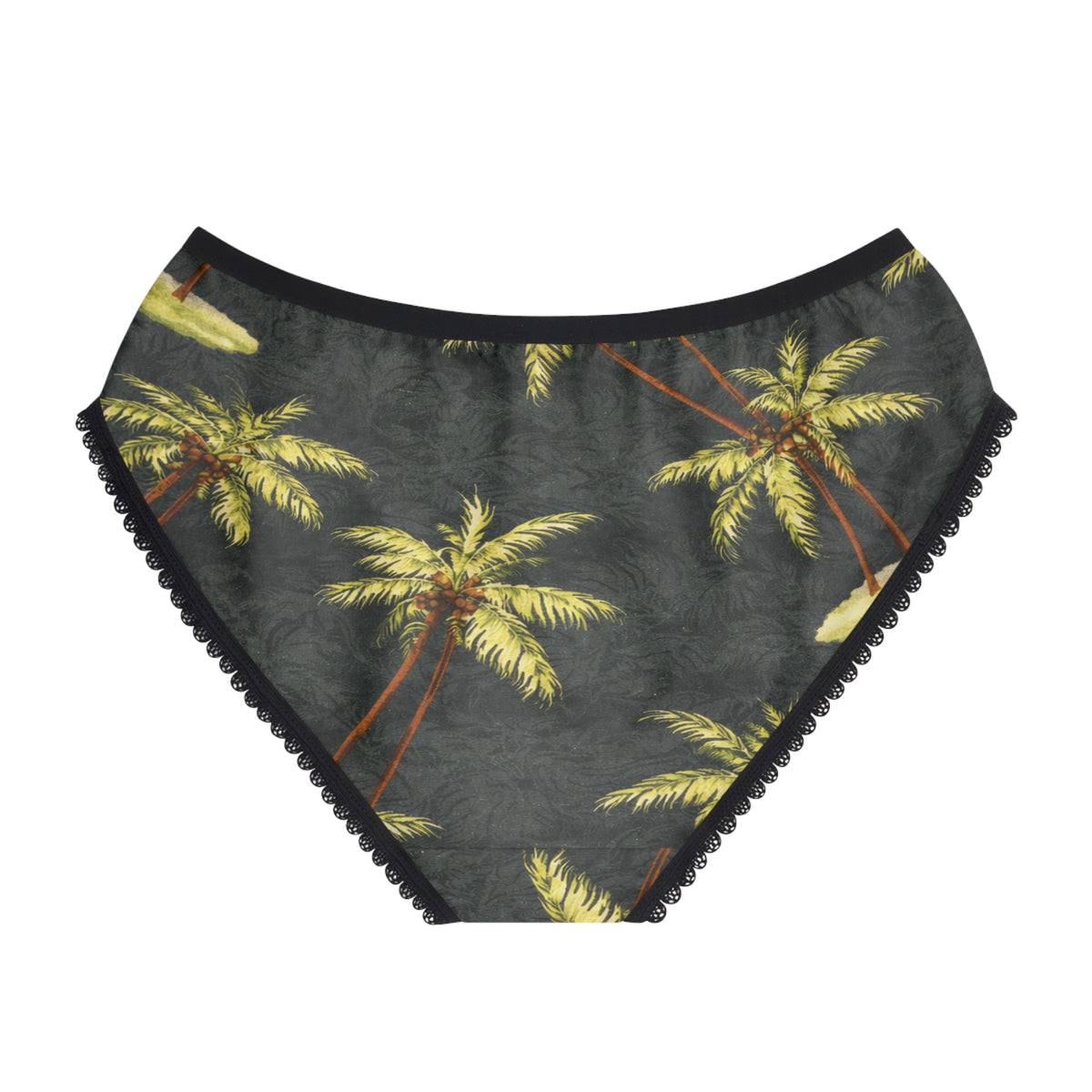 Palm Tree Print Women's Briefs — Tropical Beach Bikini Underwear
