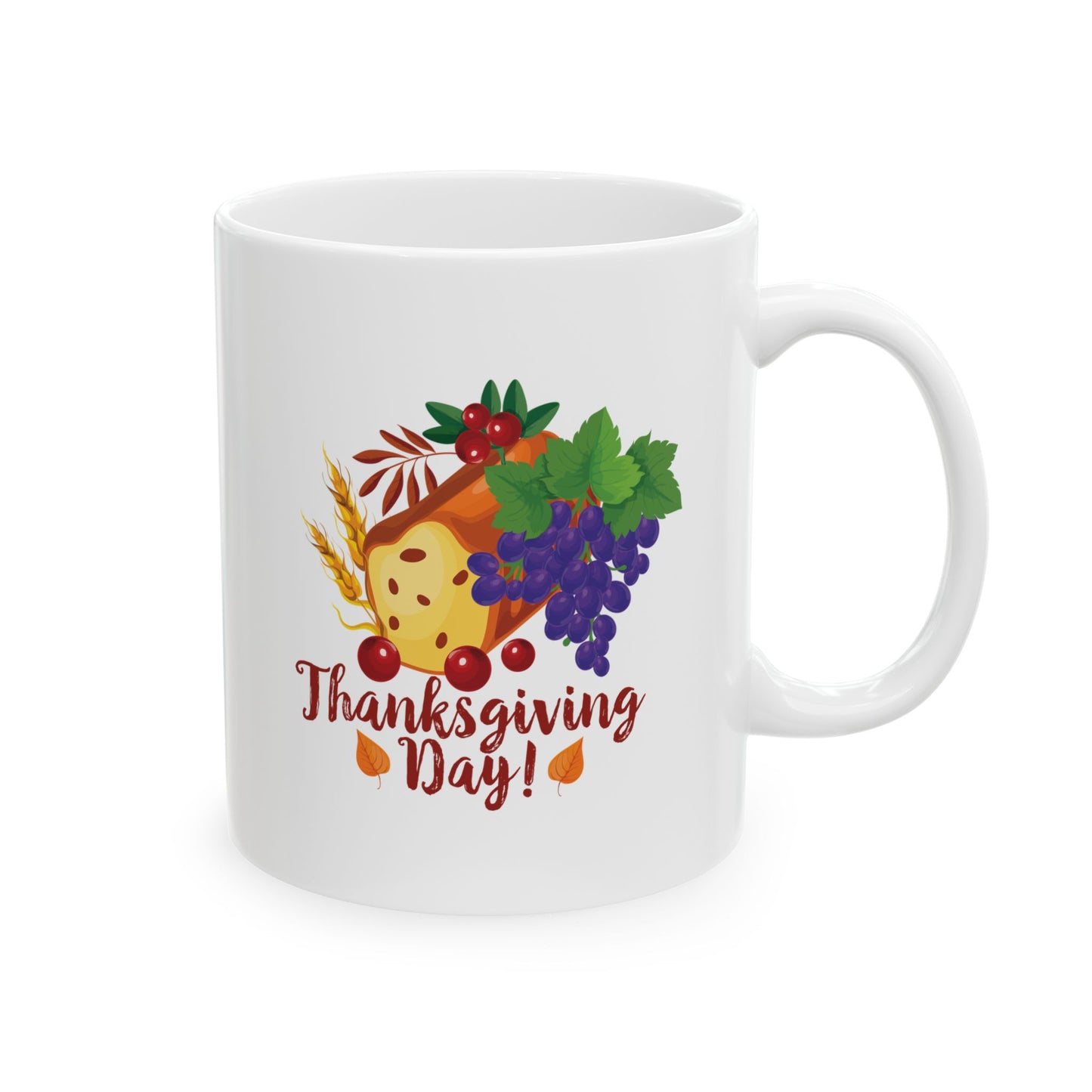 White Ceramic Mug - 11oz & 15oz -Thanksgiving Day - Bread