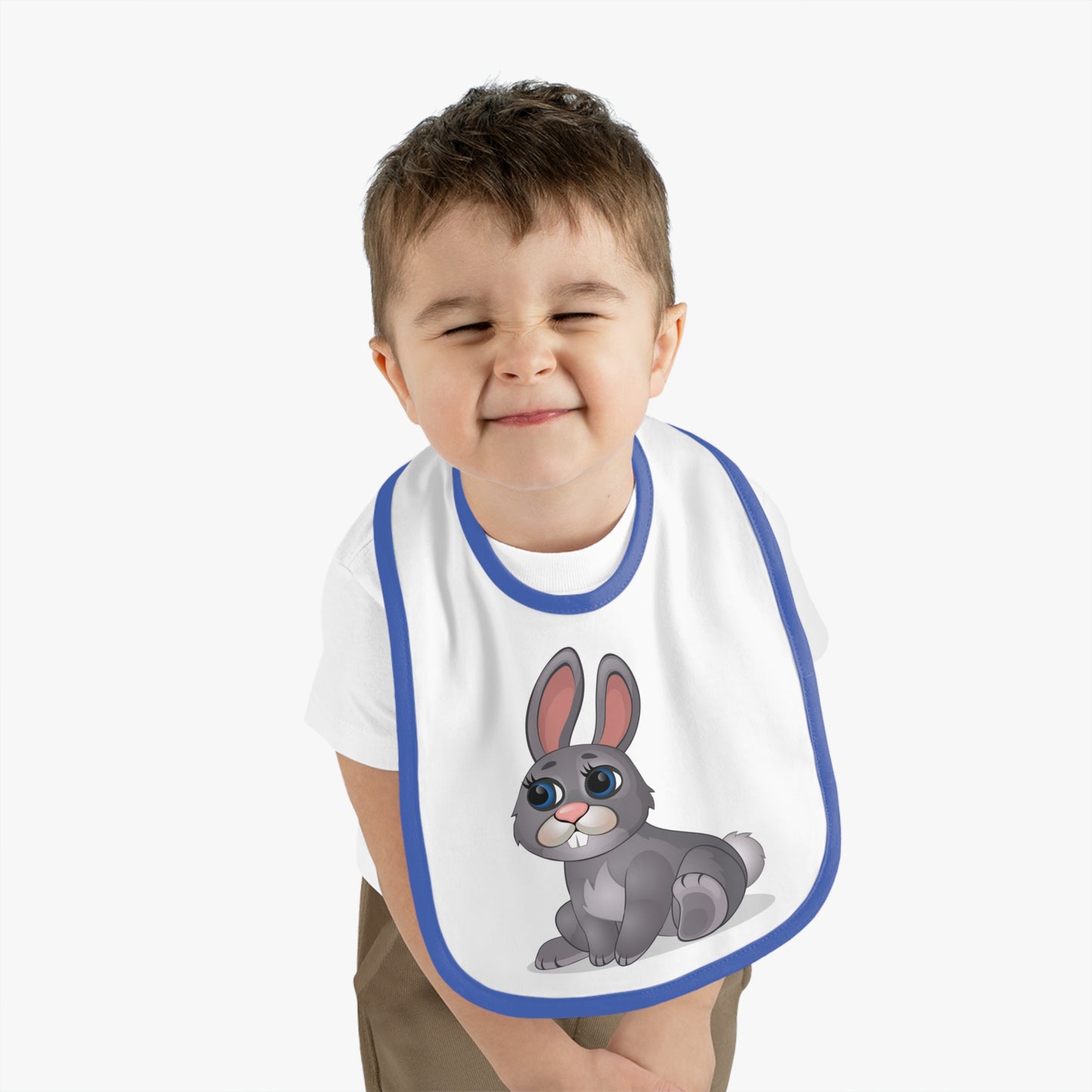 Baby Contrast Trim Jersey Bib - Cutie Wrabbit