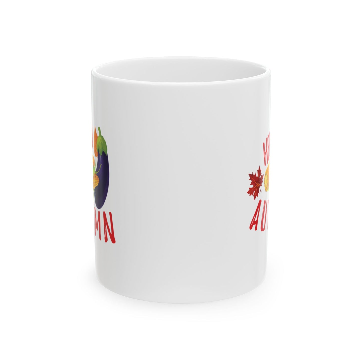 White Ceramic Mug - 11oz & 15oz -Hello Autumn
