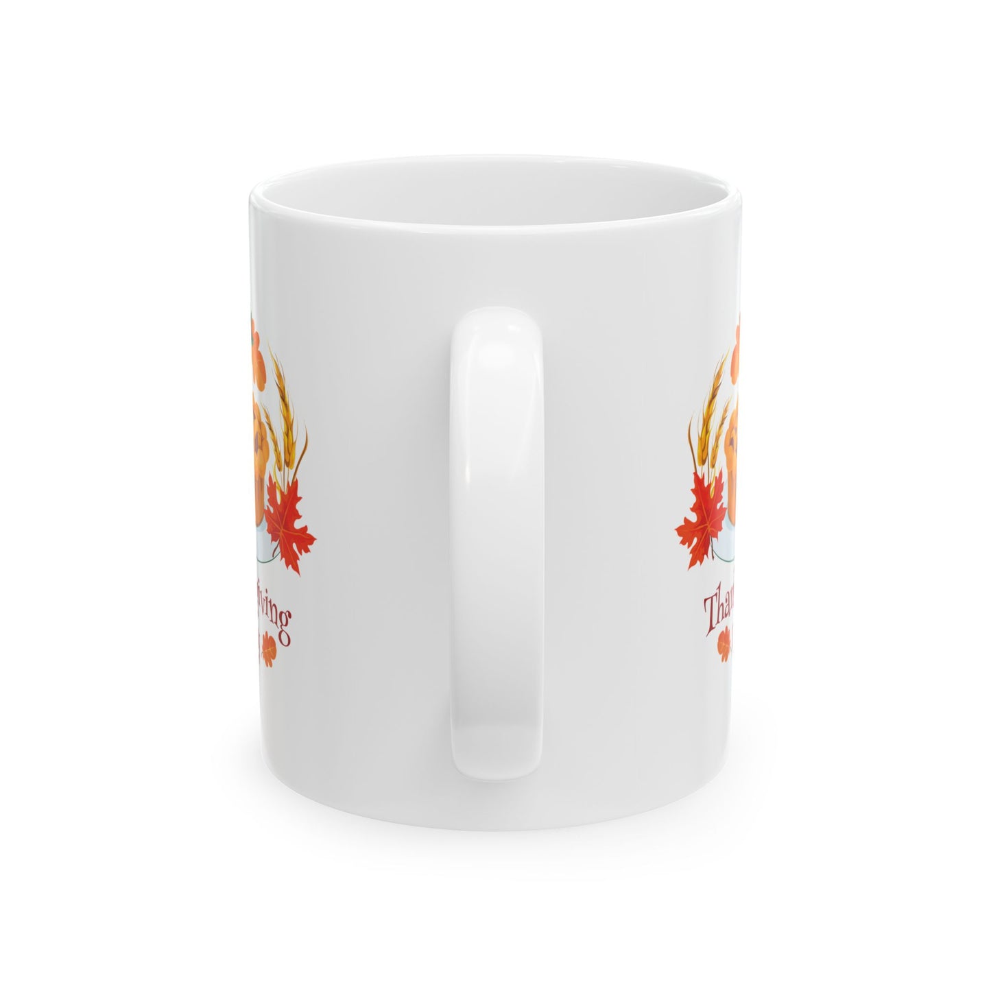 White Ceramic Mug - 11oz & 15oz -Thanksgiving Day