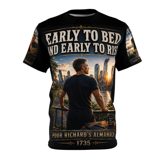 Benjamin Franklin "Early to Bed, Early to Rise" - Modern Version Tribute Tee