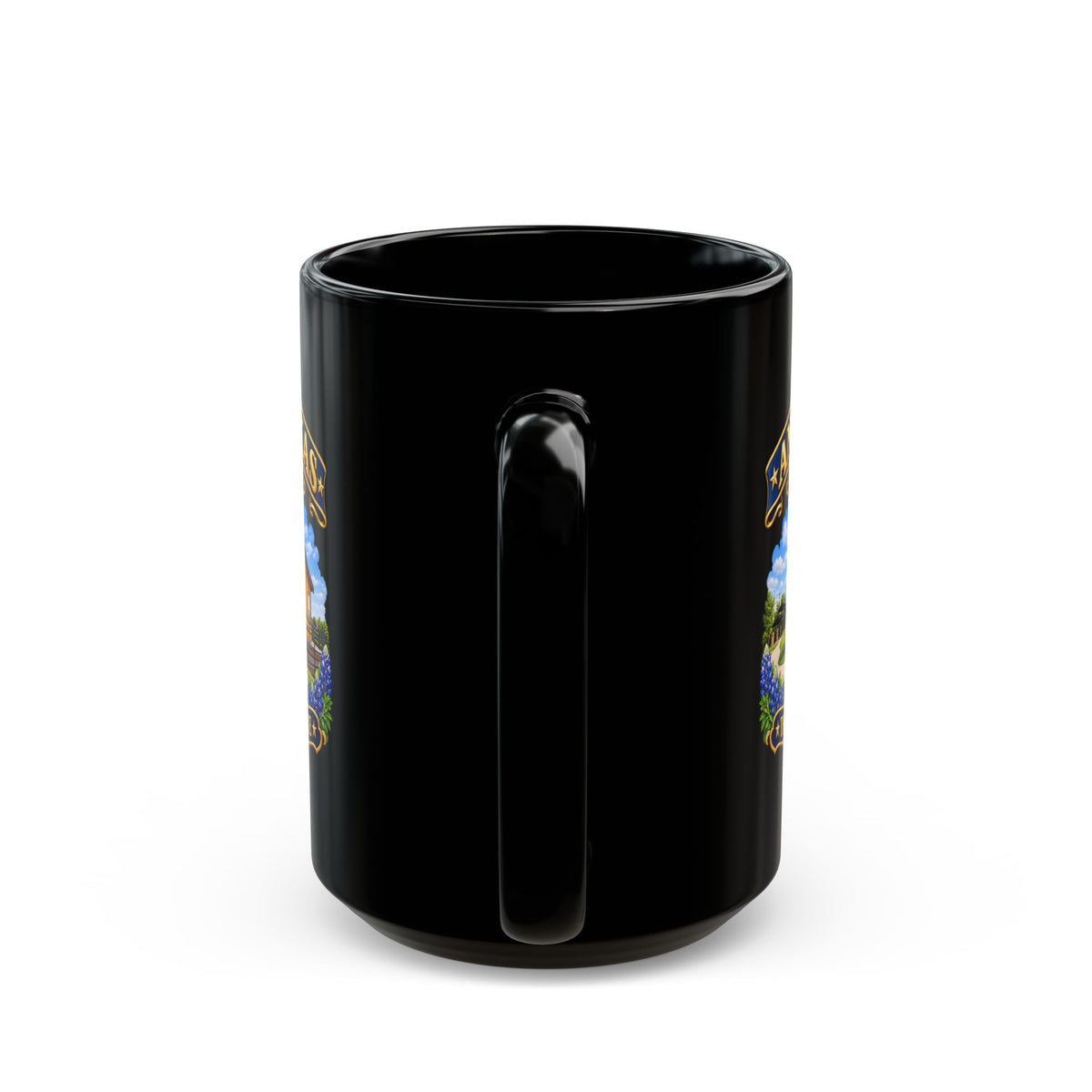 Black Mug  (15oz) - Anna, Texas - Your Home Town -Lone Star State - with Anna Depot, Sherley Heritage Park, Scene