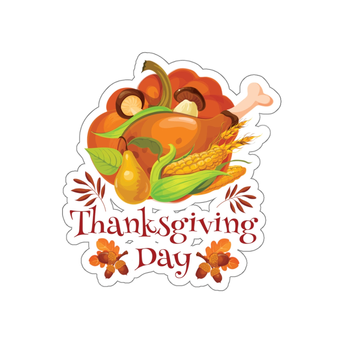 Die-Cut Stickers - Thanksgiving Day - Turkey