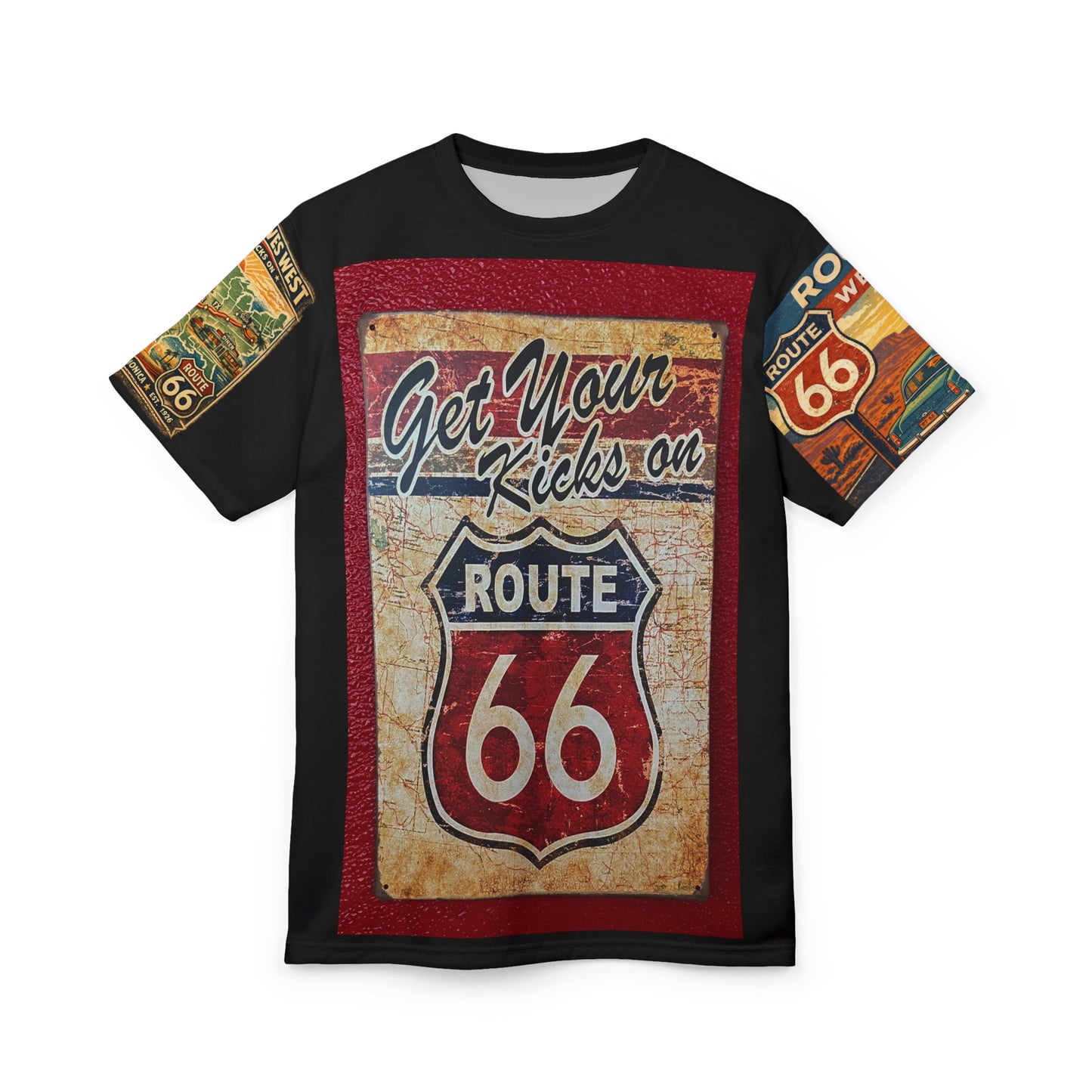 Route 66 Tribute Tee — Drive West Vintage Roadway T‑Shirt