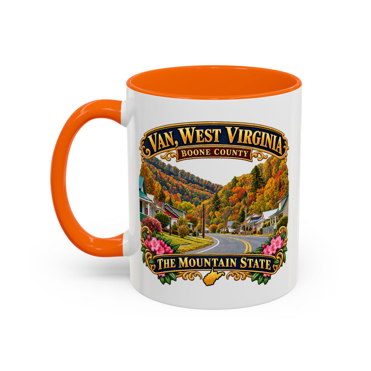 Accent Coffee Mug (11, 15oz) - Van, West Virginia - Boone County - The Mountain State - 3D Transparent